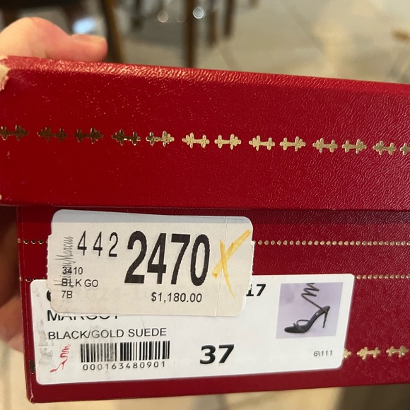 Rene Caovilla black and gold suede snake Margot sandals - Picture 3 of 4